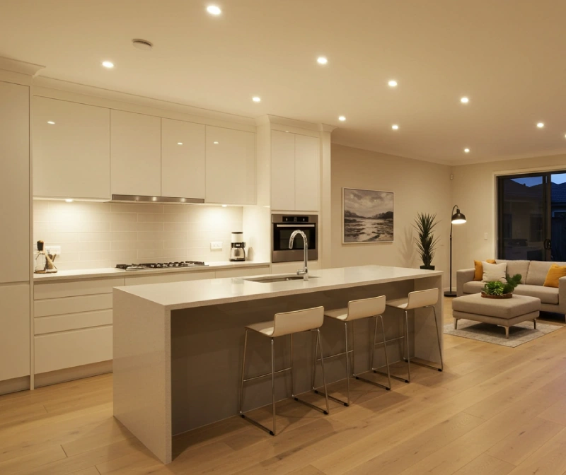 Bright and energy-efficient LED lights in a ceiling